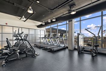 Fitness center at Reside on Green Street, Chicago, Illinois